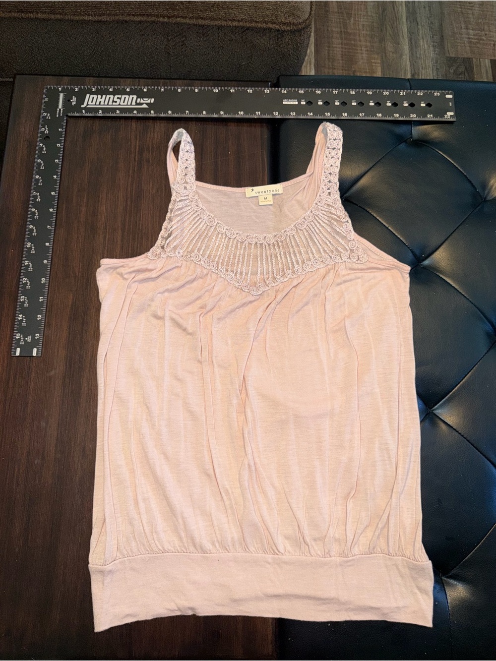 Twentyone Blush Crochet-Trim Tank Top